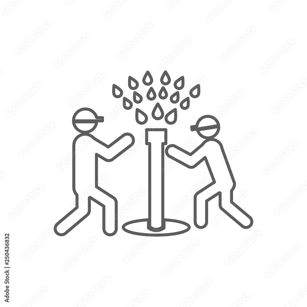 Aufkleber people extract oil icon. element of oil for mobile concept and web apps icon. outline, thin line ico
