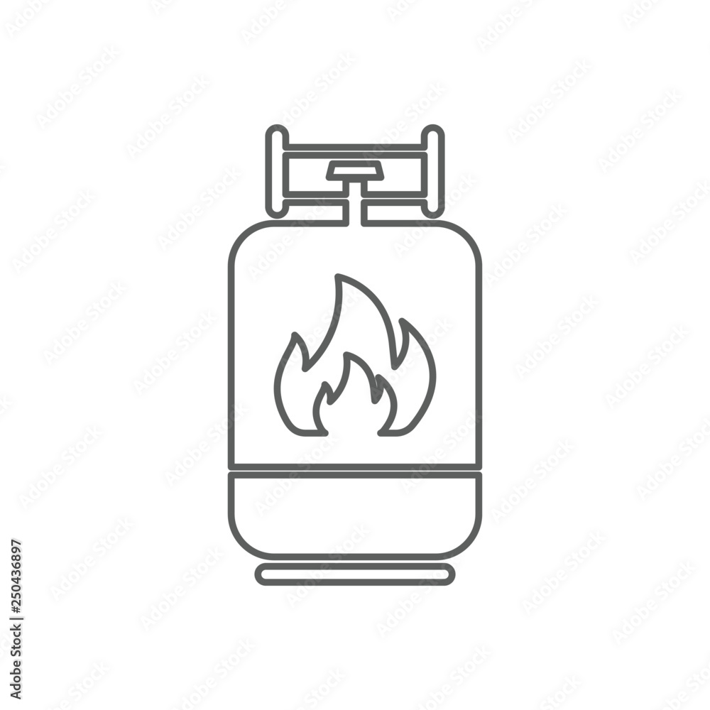 Poster gas cylinder icon. element of oil for mobile concept and web apps icon. outline, thin line icon for 