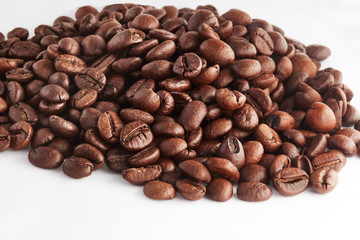 Coffee beans isolated on white