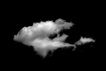 White cloud isolated on black background, Fluffy texture , Abstract smoke