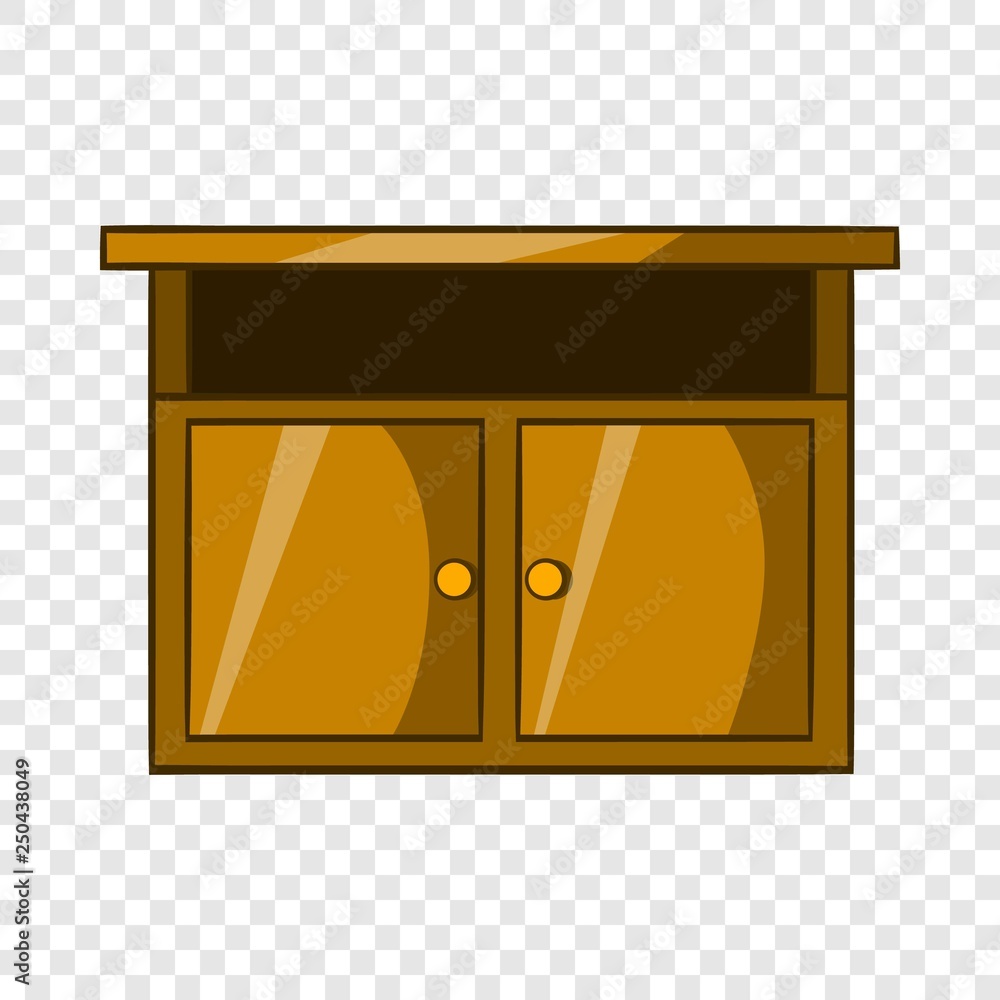 Poster bedside table icon in cartoon style isolated on background for any web design