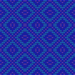 Blue knitted seamless pattern, imitation thread texture.