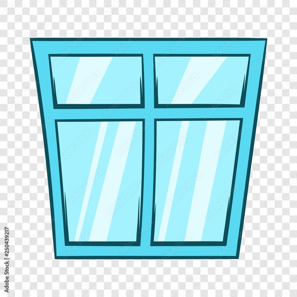 Aufkleber window icon in cartoon style isolated on background for any web design