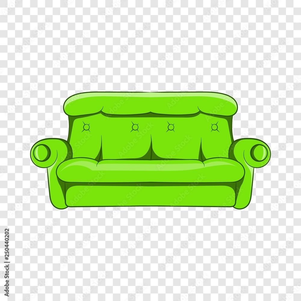 Poster sofa icon in cartoon style isolated on background for any web design