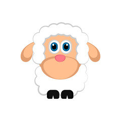 Isolated cute sheep. Farm animal. Vector illustration design