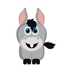 Isolated cute donkey. Farm animal. Vector illustration design