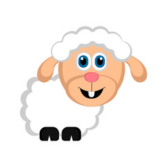 Isolated cute sheep. Farm animal. Vector illustration design