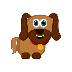 Isolated cute dog. Farm animal. Vector illustration design