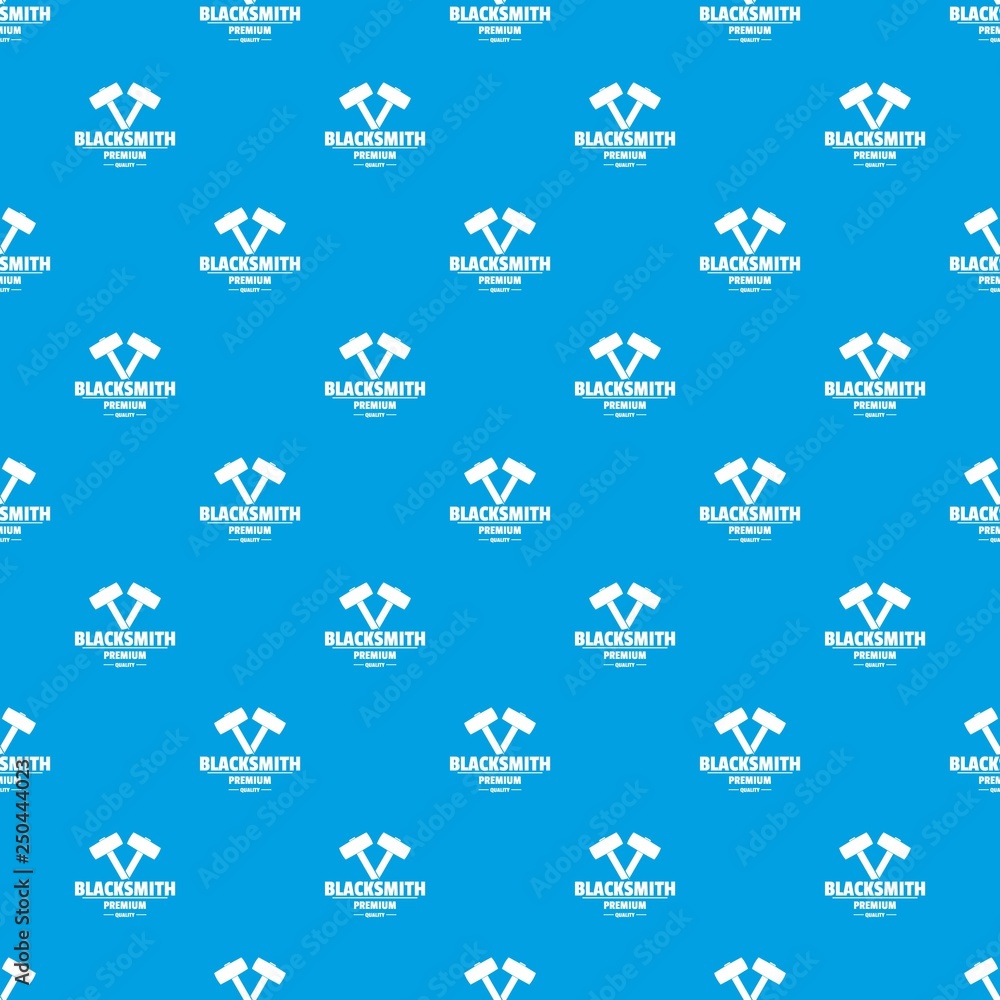 Poster premium blacksmith pattern vector seamless blue repeat for any use