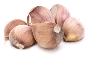 garlic cloves isolated on white background cutout