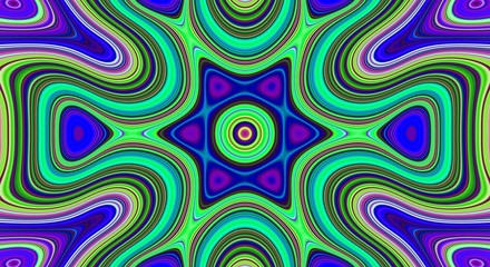 Psychedelic symmetry abstract pattern and hypnotic background,  backdrop.