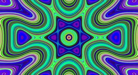 Psychedelic symmetry abstract pattern and hypnotic background,  backdrop.