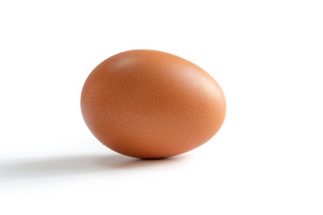 An egg on the white background