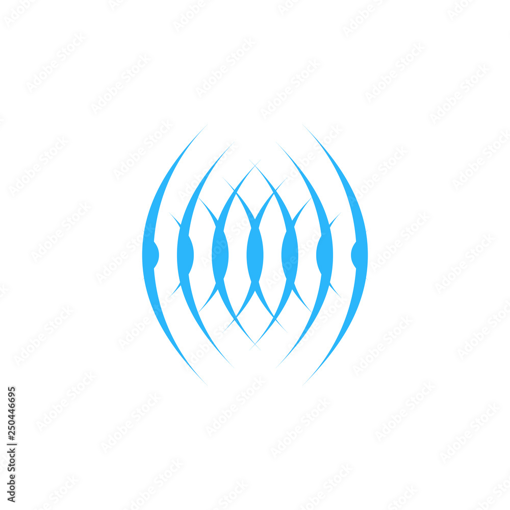 Poster sound or cell wave circle abstract logo design vector template. sound symbol logotype concept icon. 