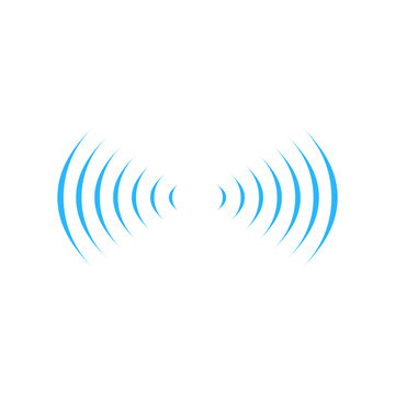 wifi sound signal connection in two dirrections, sound radio wave logo symbol. vector illustration isolated on whitebackground.