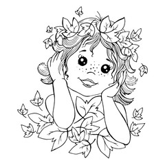 Vector graphic baby characters, cartoon character, cute girl