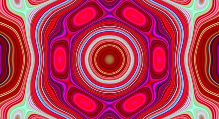 Psychedelic symmetry abstract pattern and hypnotic background,  bright zine culture.