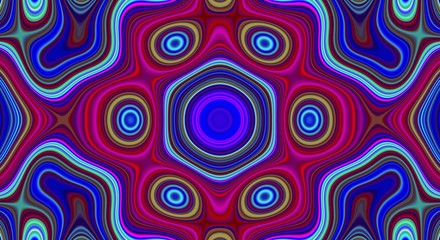 Psychedelic symmetry abstract pattern and hypnotic background,  art geometric.