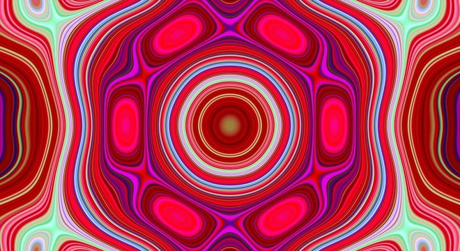 Psychedelic symmetry abstract pattern and hypnotic background,  bright zine culture.
