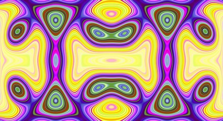 Psychedelic symmetry abstract pattern and hypnotic background,  backdrop ornament.