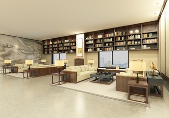 3d render hotel lobby