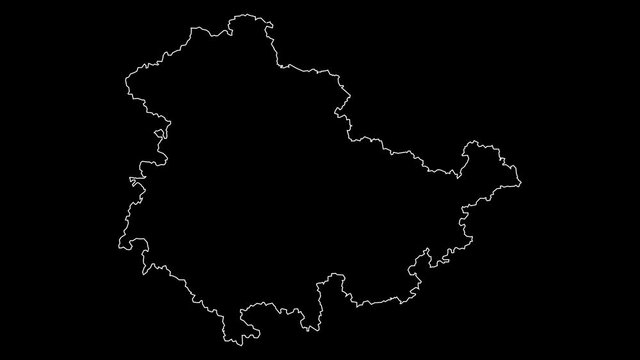 Thuringia Germany federal state map outline animation