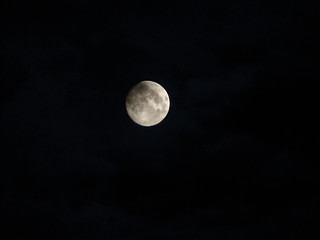 Obraz na płótnie Canvas Moon, crescent, earth satellite against a dark background of black night sky.