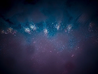 The London New year fireworks display captured from the central Barge on the River Thames