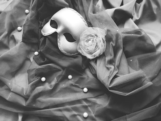 Golden mask on the two color fabric