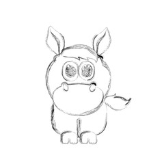 Sketch of a cute horse. Vector illustration design