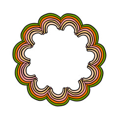 Abstract mandala with pastel spripes elements hand drawn wreath