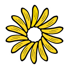 Bananas hand drawn wreath mandala minimalism style