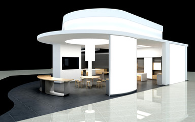 3d render exhibition stand