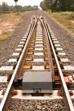 Railway tracks for travel and transportation in Thailand