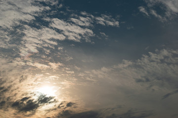 sun on dramatic moody sky