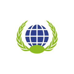 Earth logo design with globe icon