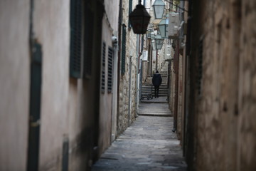 narrow alley in old town