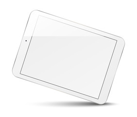Tablet computer with blank screen.