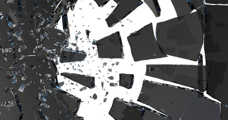 Broken glass . 3D render