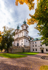 Fototapeta na wymiar Church of St Michael the Archangel and St Stanislaus Bishop and Martyr and Pauline Fathers Monastery (Skalka) in Krakow, Poland