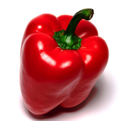 red bell pepper on white background
