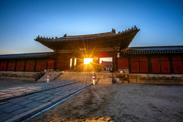 Festival night lights at Changgyeonggung palace in seoul south Korea 