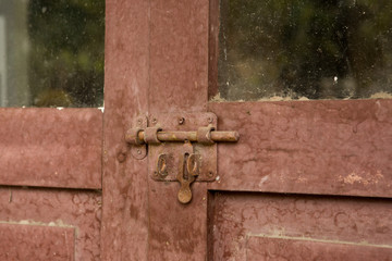 Old latch on an old door in an old house
