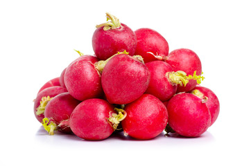 Radish raw food on white background isolation