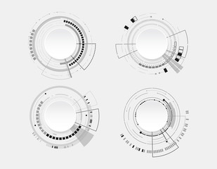 Vector icon set technology circle design.