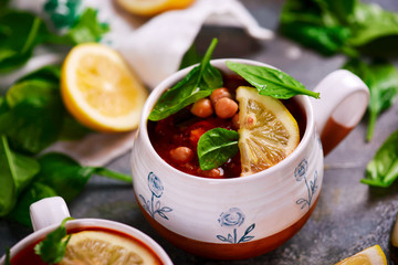 Moroccan tomato veggy soup