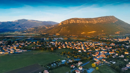 Panoramic Top  view of Laragne-Monteglin area, France/ Taken with drone
