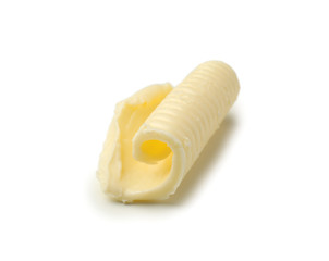 Butter on white background