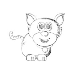Obraz premium Sketch of a cute cat. Vector illustration design