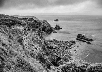 The Cornish Coast at Portreath in Cornwall England